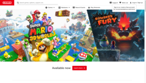 Preference Test: Landing page of Nintendo.com